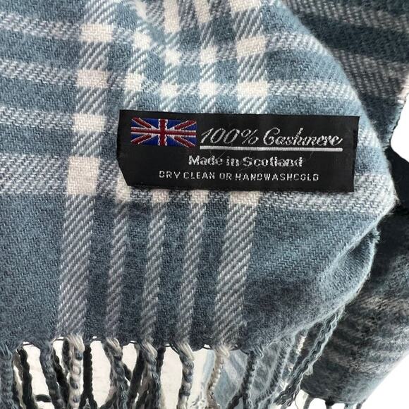 100% Cashmere Scarf Made in Scotland Unique Plaid - Picture 2 of 4